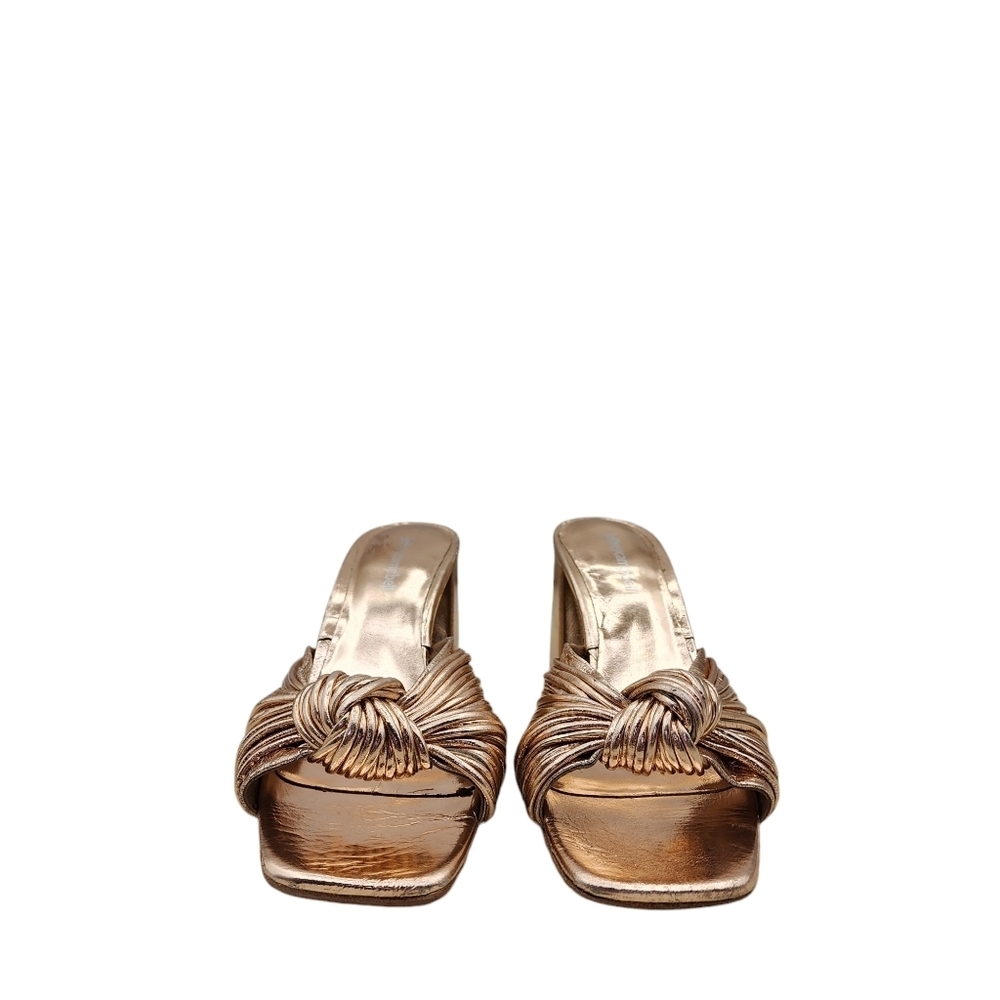 Jeffrey Campbell Women's Squared Open Toe Knotted Heeled Sandal Rose Gold - 8.5 - Picture 3 of 9